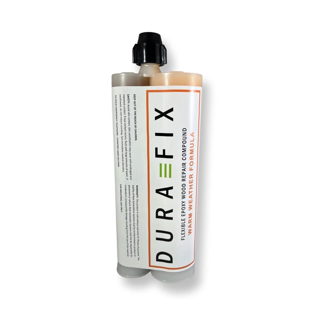 Flexible Wood Repair Epoxy Filler. Warm Weather Formula. Resealable. 450ml Dual Tube
