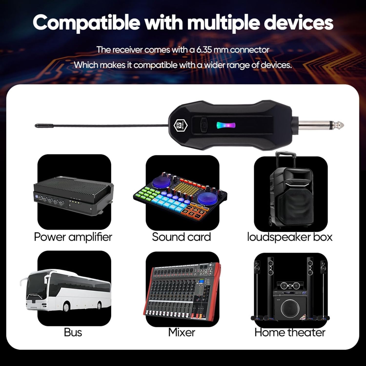 W IN-MIX UHF Wireless Microphone System, Portable Cordless Microphone Set with Headset, Lavalier, Beltpack Transmitter for Karaoke,Church and Party(2)