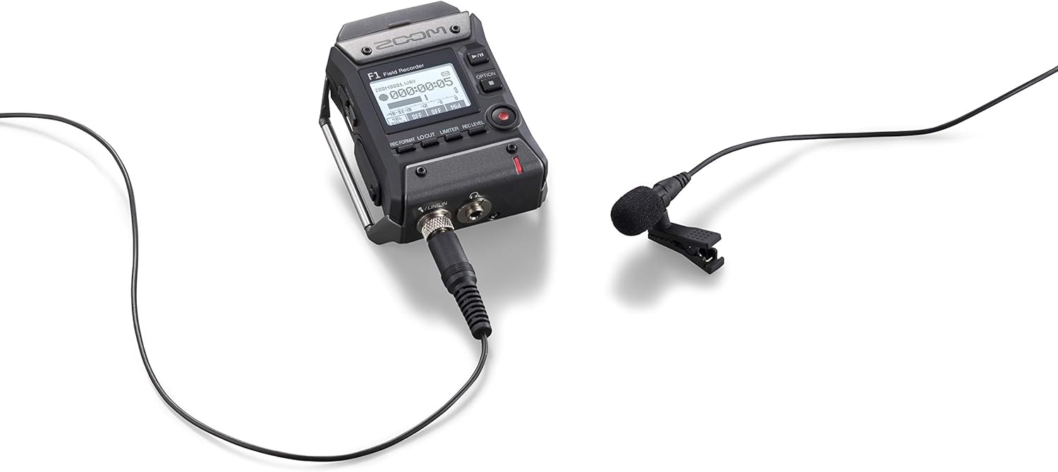 Zoom F1 Field Recorder with Lavalier Microphone