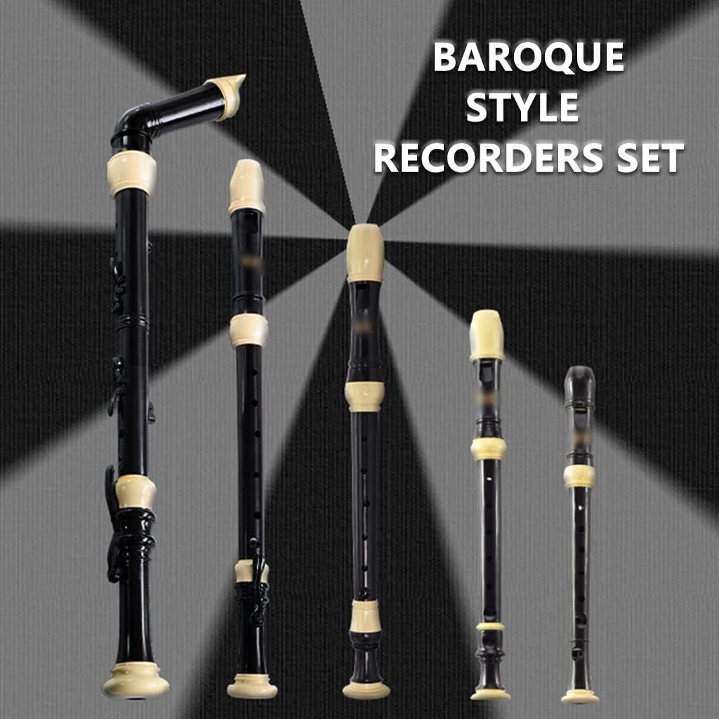 Recorders Professional Band Performance Recorder Set, 8-Hole Baroque Style Recorder with Storage Bag, 3-Section Wind Instrument, with Cleaning Stick + Lanyard