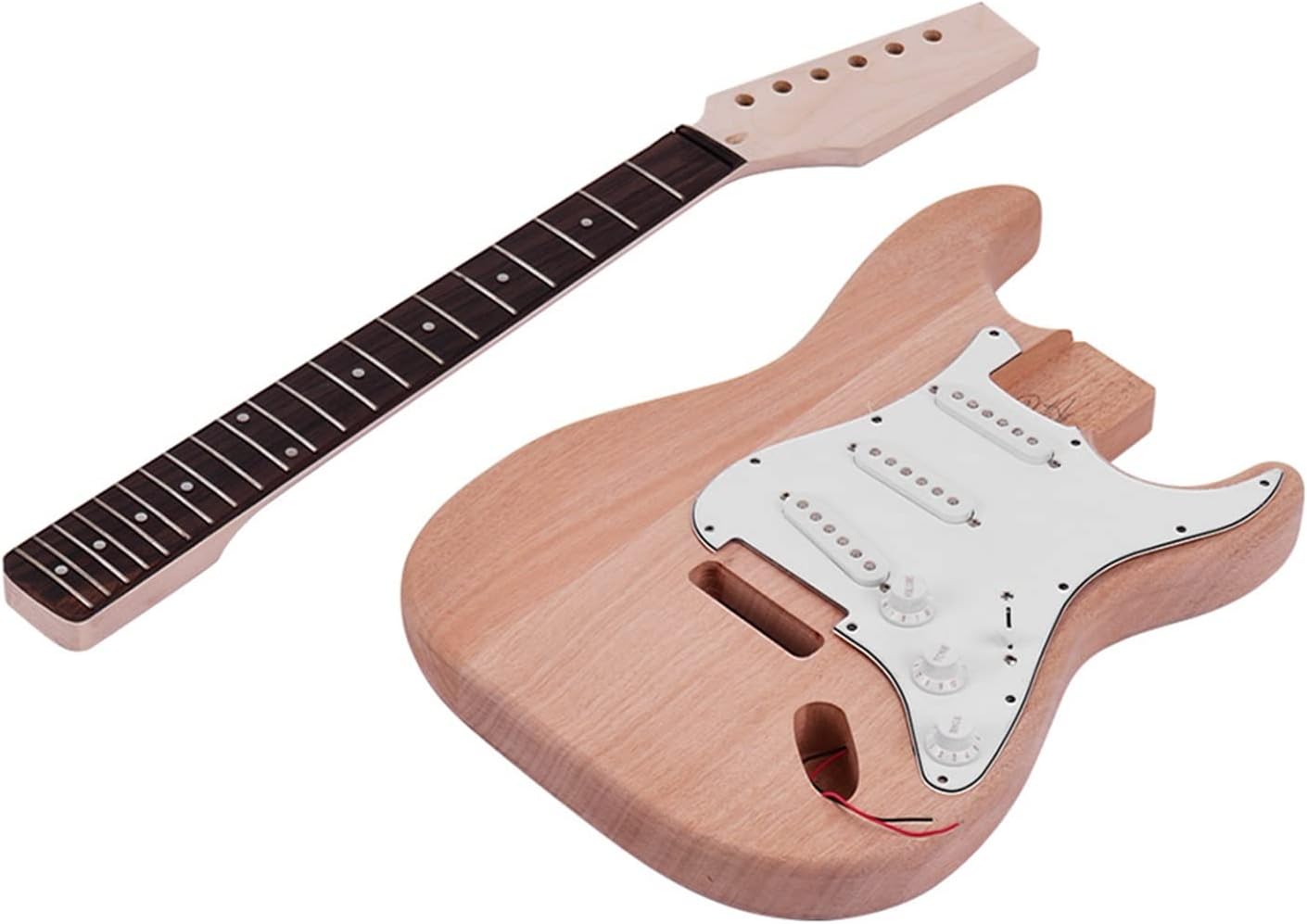 DIY Electric Guitar Kit Unfinished DIY Electric Guitar Kit Mahogany Body Maple Guitar Neck Rosewood Fingerboard