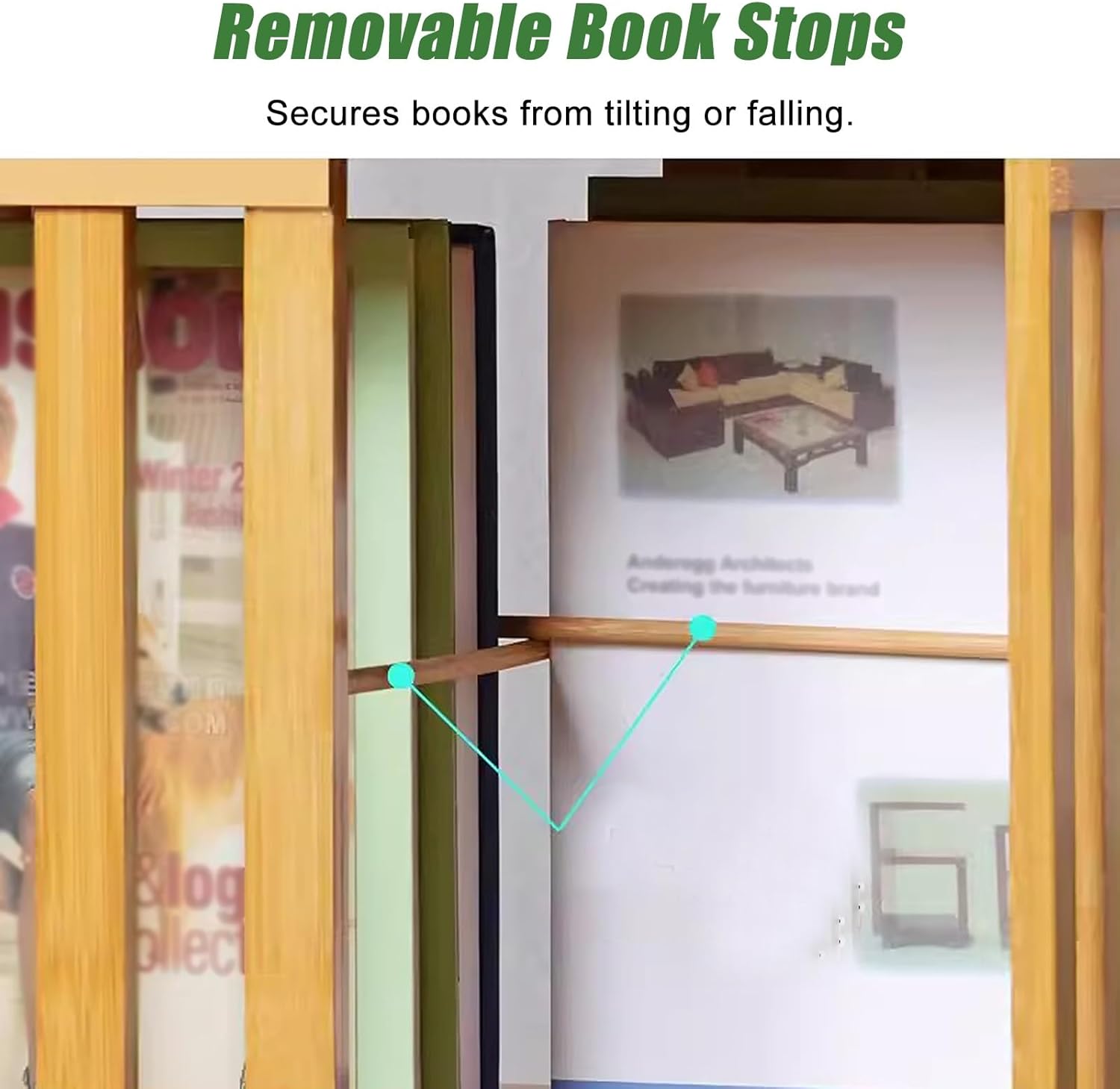 6 Tier Freestanding Books Magazine Documents Organizer Cabinet with Removable Book Stops & Foot Pad, 360 Rotating Bookshelf for Kids & Student, Home Commercial(Wood Color)