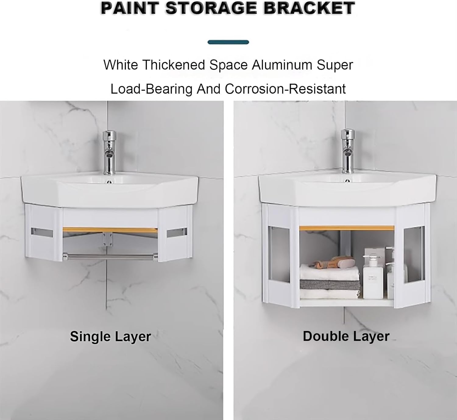 Small Corner Bathroom Vanity Cabinet,With Corner Mirror Cabinet,Corner Wall Mount Bathroom Sink,for Small Space Wall Mounted Cabinet Set Design,with Faucet Hole. ( Size : Low configuration , Color : D