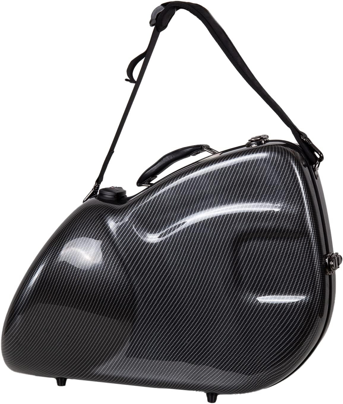 Crossrock Composite Carbon Fiber Hard-shell case for French Horn Bell Undetachable with TSA lock-Black(CRF3000FHUBK)