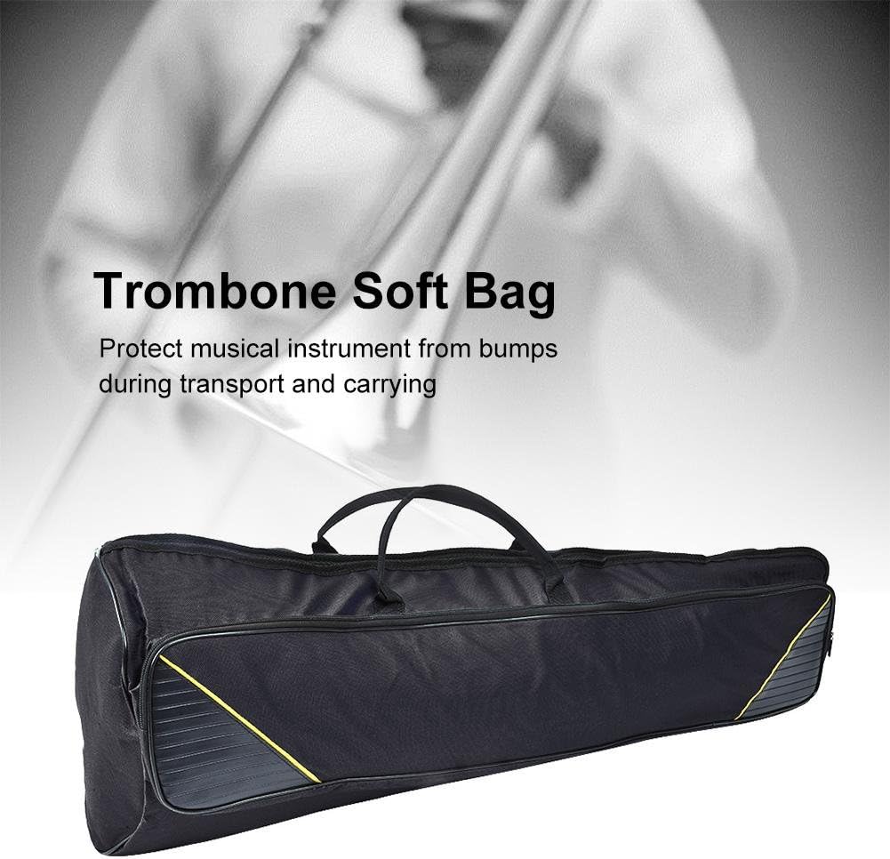 Trombone Case, 33.9 * 13.0 * 4.3 in Trombone Bag, Oxford Cloth Protect Musical Instrument from Bumps During Transport and Carrying for Alto/Tenor Players (Black)