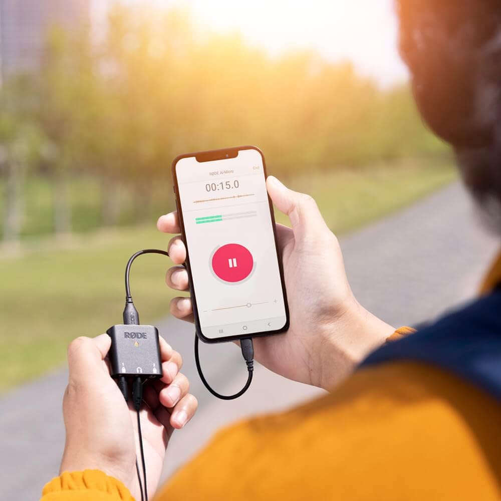 Rode AI-Micro Compact Audio Interface with Lavalier GO (Black) Omnidirectional Lavalier Microphone