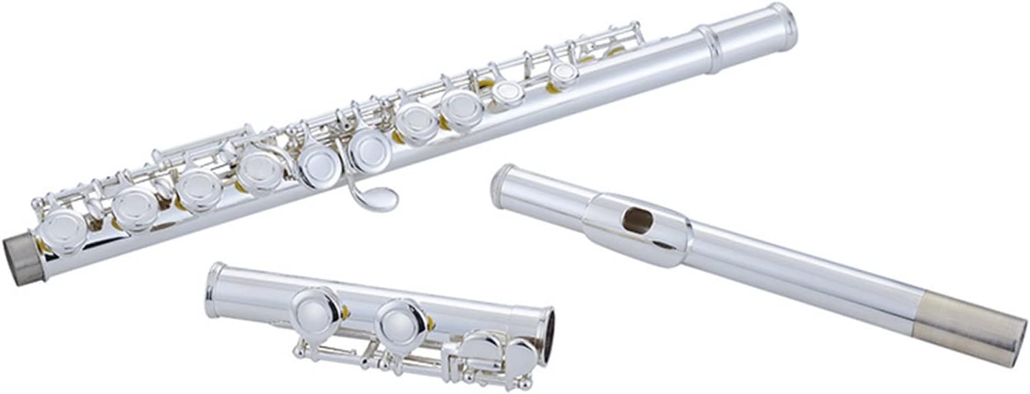 Flutes Musical Instrument Flute Musical Instrument White Copper Button E Key Split C Tone Silver-Plated 16 Closed-Hole Beginners Wind Instrument