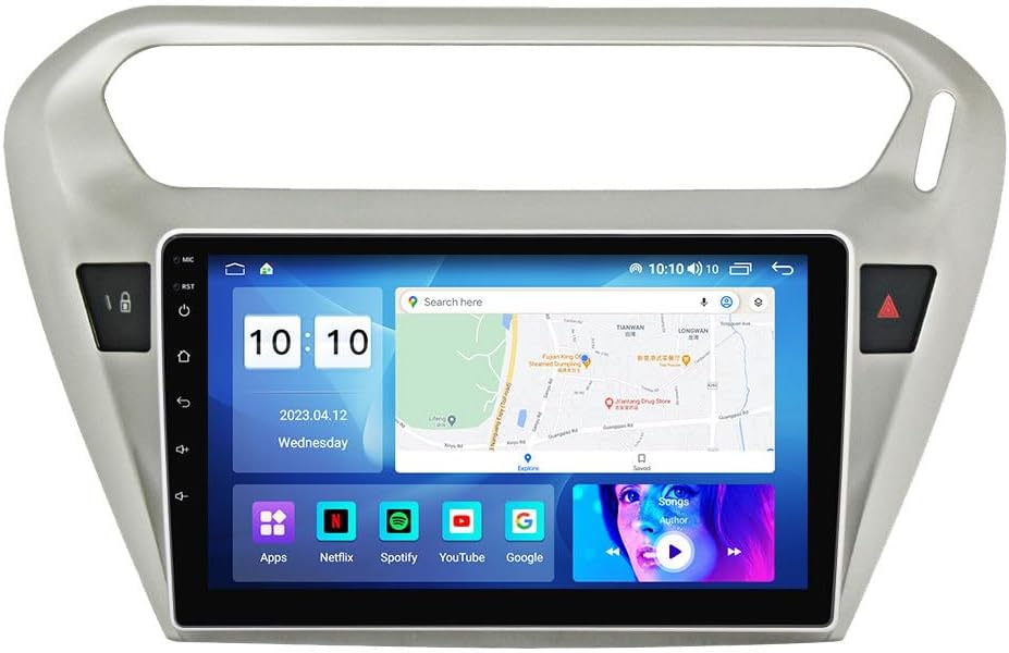 Android Car Stereo for Peugeot 301 2013-2016,9 inch IPS Touchscreen with Upgrade Wireless CarPlay & Android Auto,WiFi/GPS,Support SWC and Subwoofer,8-Core 8G+256G