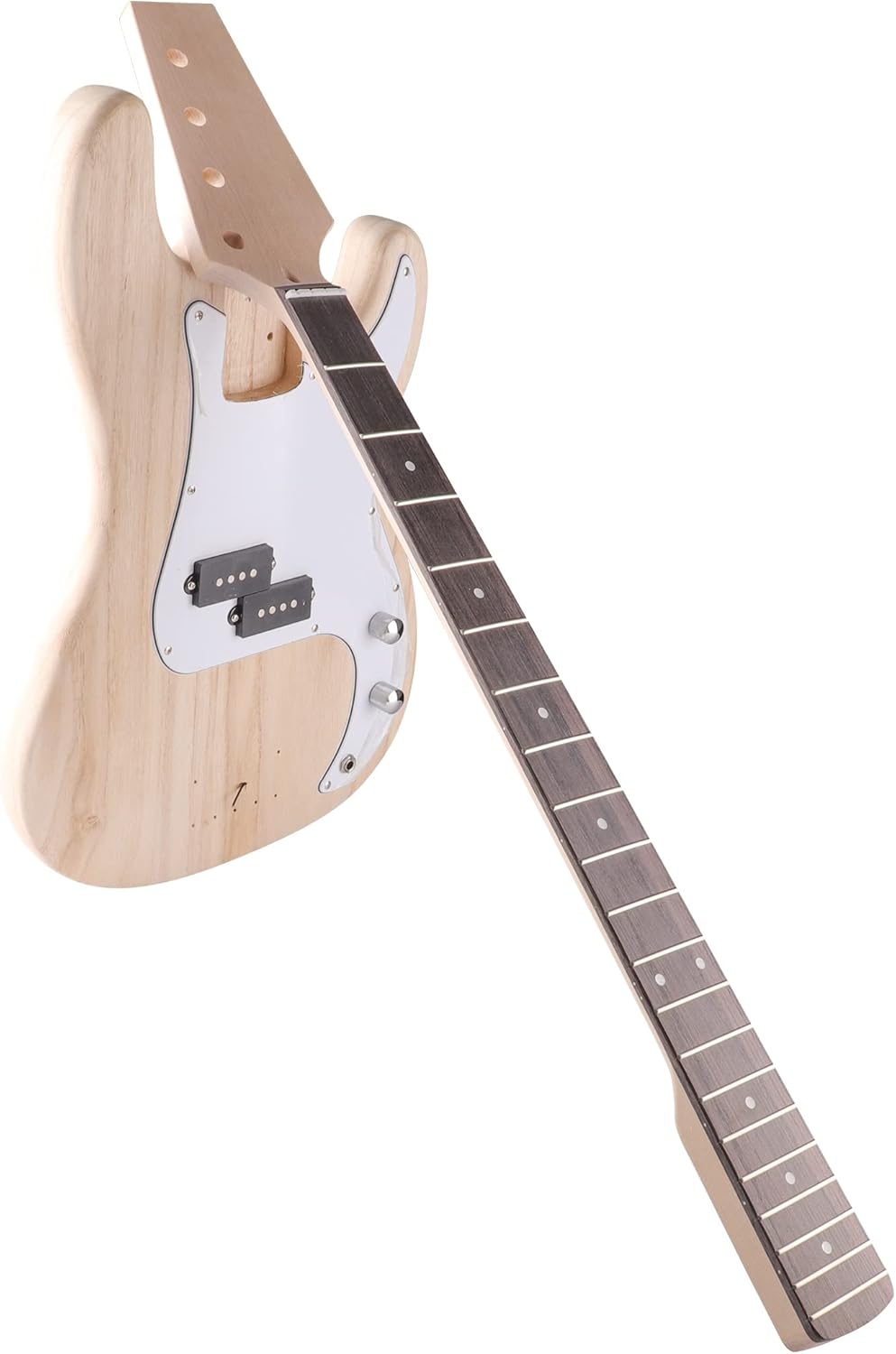 DIY Bass Guitar Kit 4 String Beginner Kits PB Bass Style Right Handed with Paulownia Body Hard Maple Neck DYED Engineered Wood Fingerboard Chrome Hardware Build Your Own Bass Guitar.