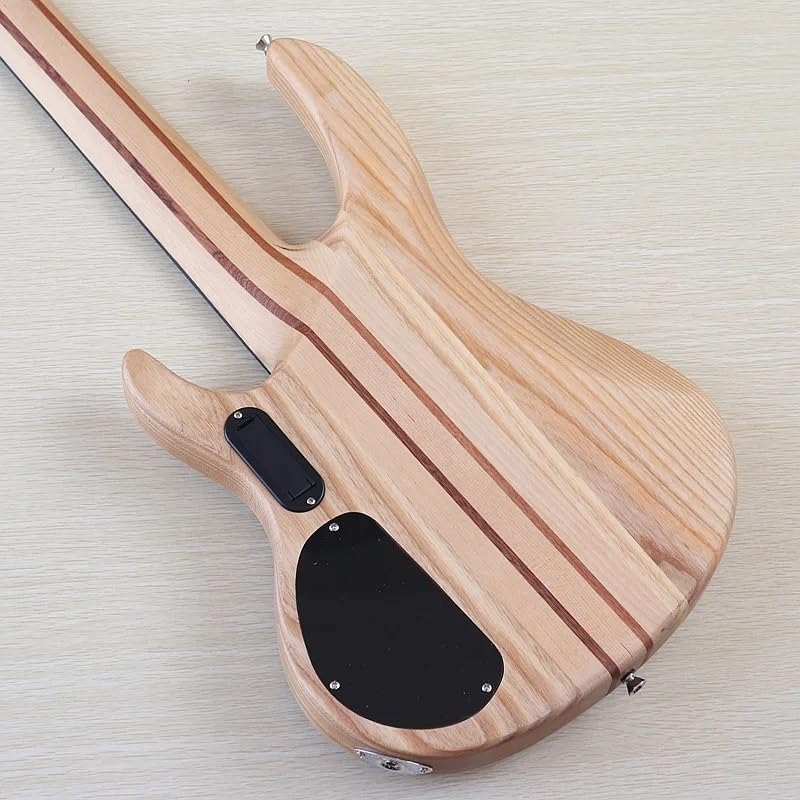 Active 5-String Electric Bass Guitar, 43-Inch Full Size, Natural Matte Finish,Solid Okoume Body,24-Fret(Model 2)