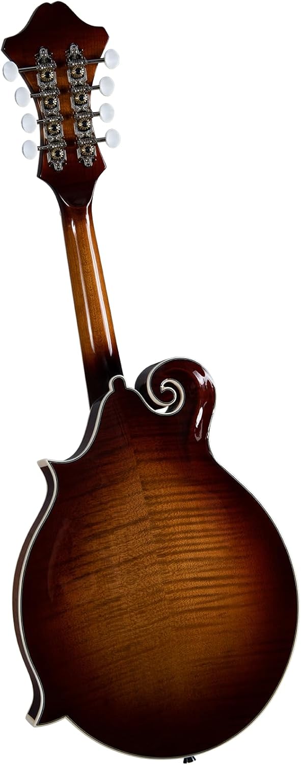 Rover RM-85 Deluxe F-model Mandolin – Burgundy Burst – Solid Sitka Spruce Top & Flamed Maple Body with Adjustable Bridge and Gig Bag