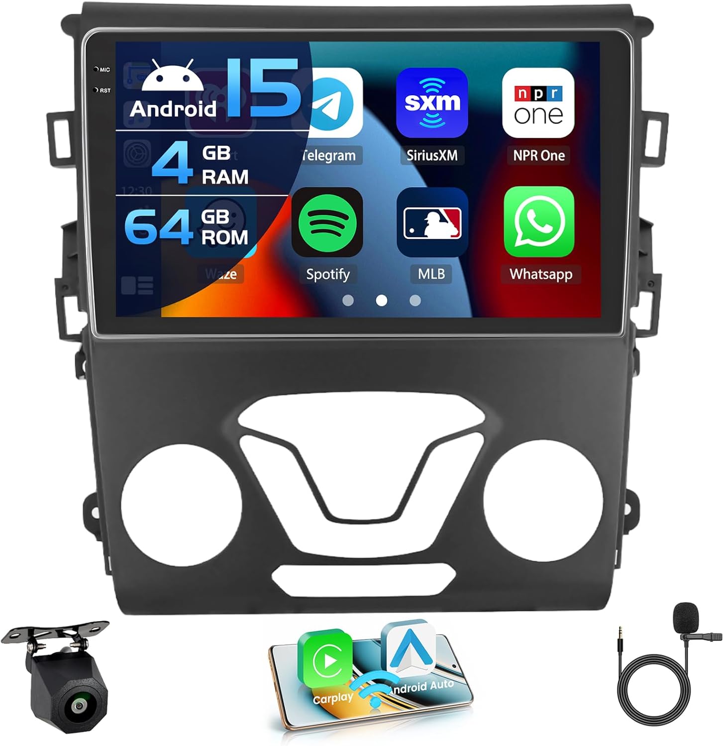 4G 64G for Ford Fusion Mondeo 2013-2019 Radio CarPlay 9