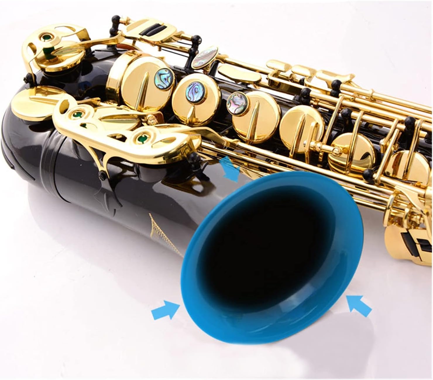 Saxophone Straight E-Flat Alto Saxophone Pearl Black Carving Craft Professional Grade Key Type Woodwind Instrument