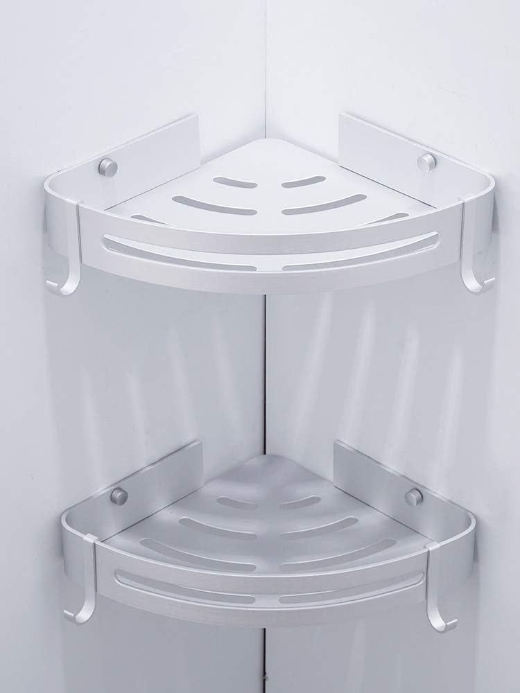 Wall Shelves Bathroom Corner Stand Silver Shower Caddy Bathroom Triangle Shelf Wall Mount Space Aluminum Rack Compatible with Shampoo Storage Rack