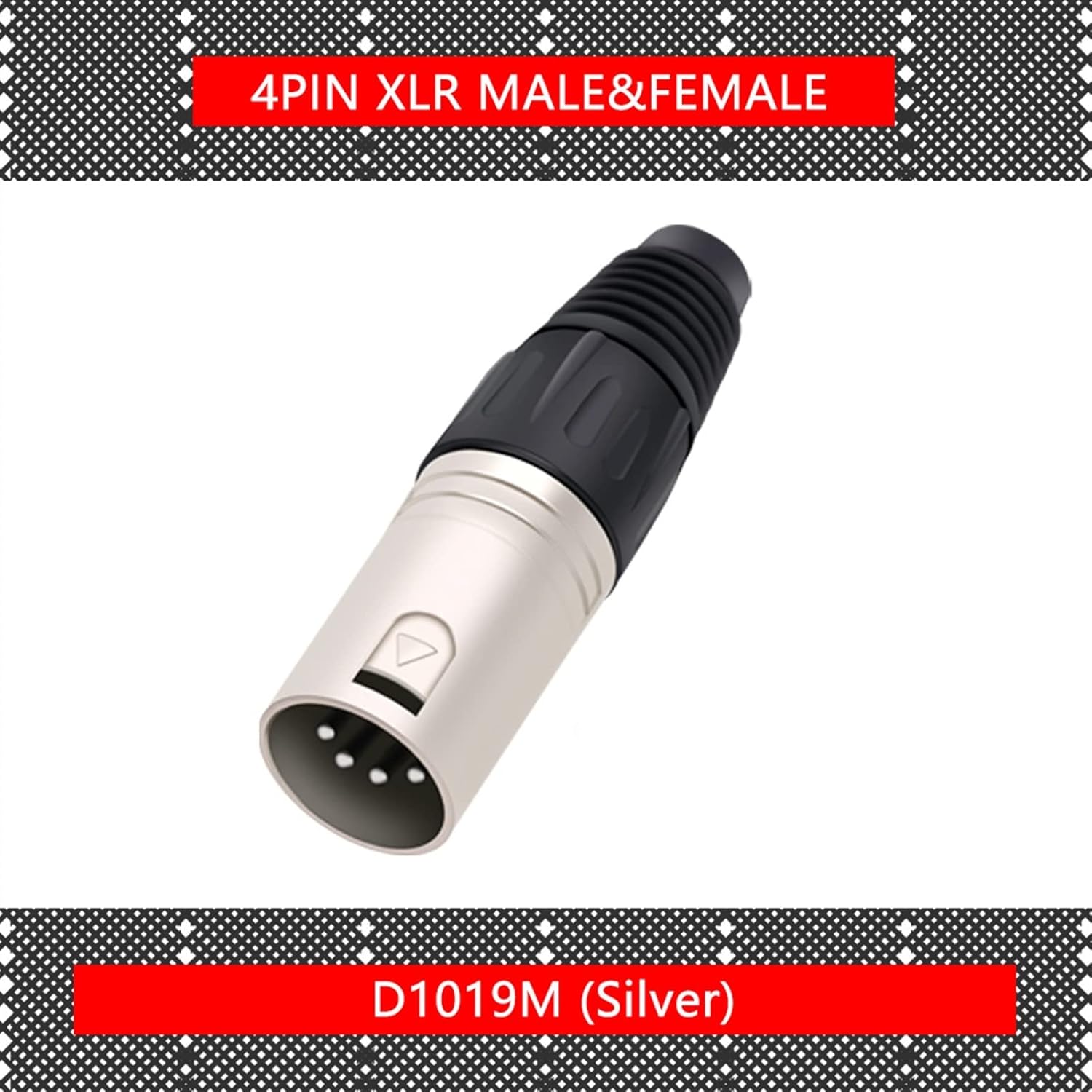 Male/Female 4Pin X L R Microphone Audio Cable Plug Connectors Cable Terminals Black Silver 10Pcs (Color : 10xF-Silver)