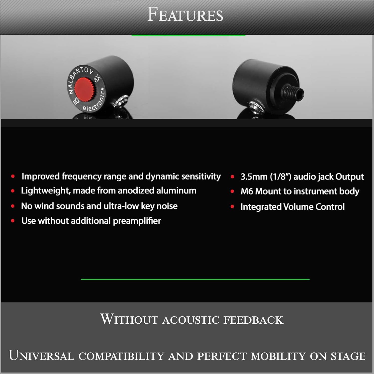 Clarinet Microphone NCM 8X SC Set: Pickup System, Grenadilla Clarinet Barrel, Cable and More