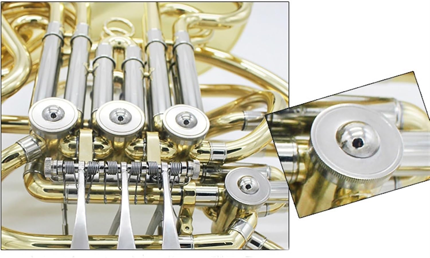 Brass French Horn Four-Key Double Horn Conjoined Transposed Horn Four-Key Double-Row Horn Instrument