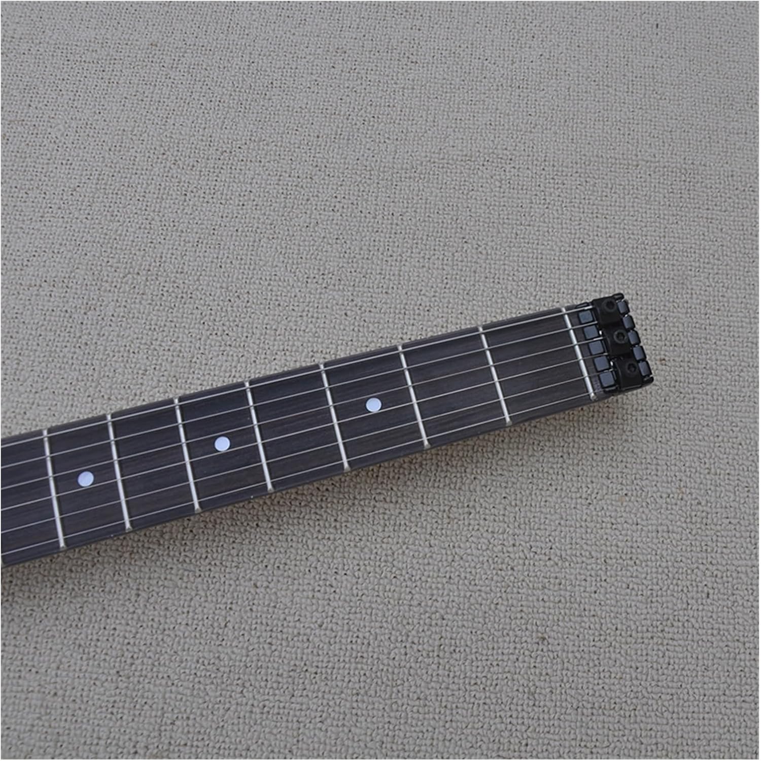 VENEKA Headless Electric Guitar 24 Frets 39 Inches White Headless Electric Guitar with Tremolo Bar Rosewood Fretboard