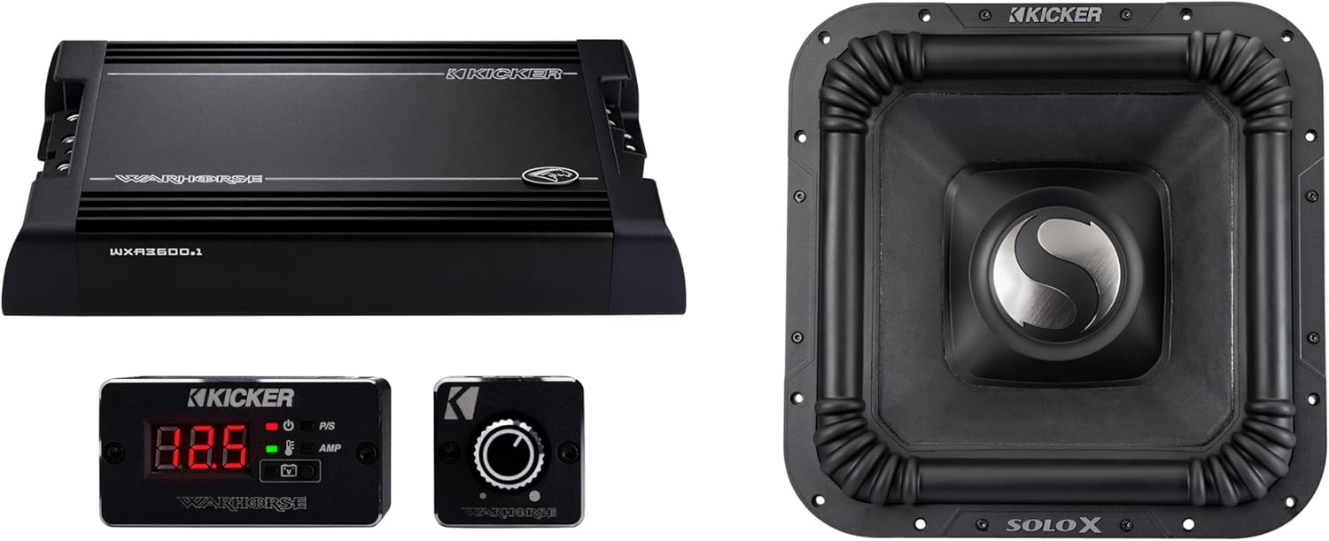 Kicker 49L7X181 - SoloX L7X 18-Inch Competition Subwoofers & WXA3600.1 Warhorse Mono Amplifier