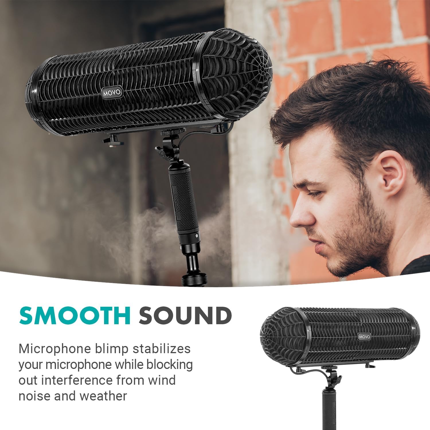 Movo Location Sound Recording Kit with Blimp Microphone, XLR Cables, Boom Pole Extension - Cardioid Shotgun Camera Microphone - XLR Microphone Cable for Audio Recorders - Perfect Boom Mic Bundle