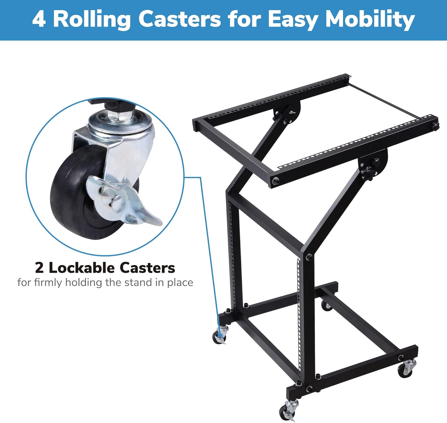 AW 9UX DJ Mixer Stand Rack Mount Stage Cart Audio Rack Music Equipment Studio Party Show