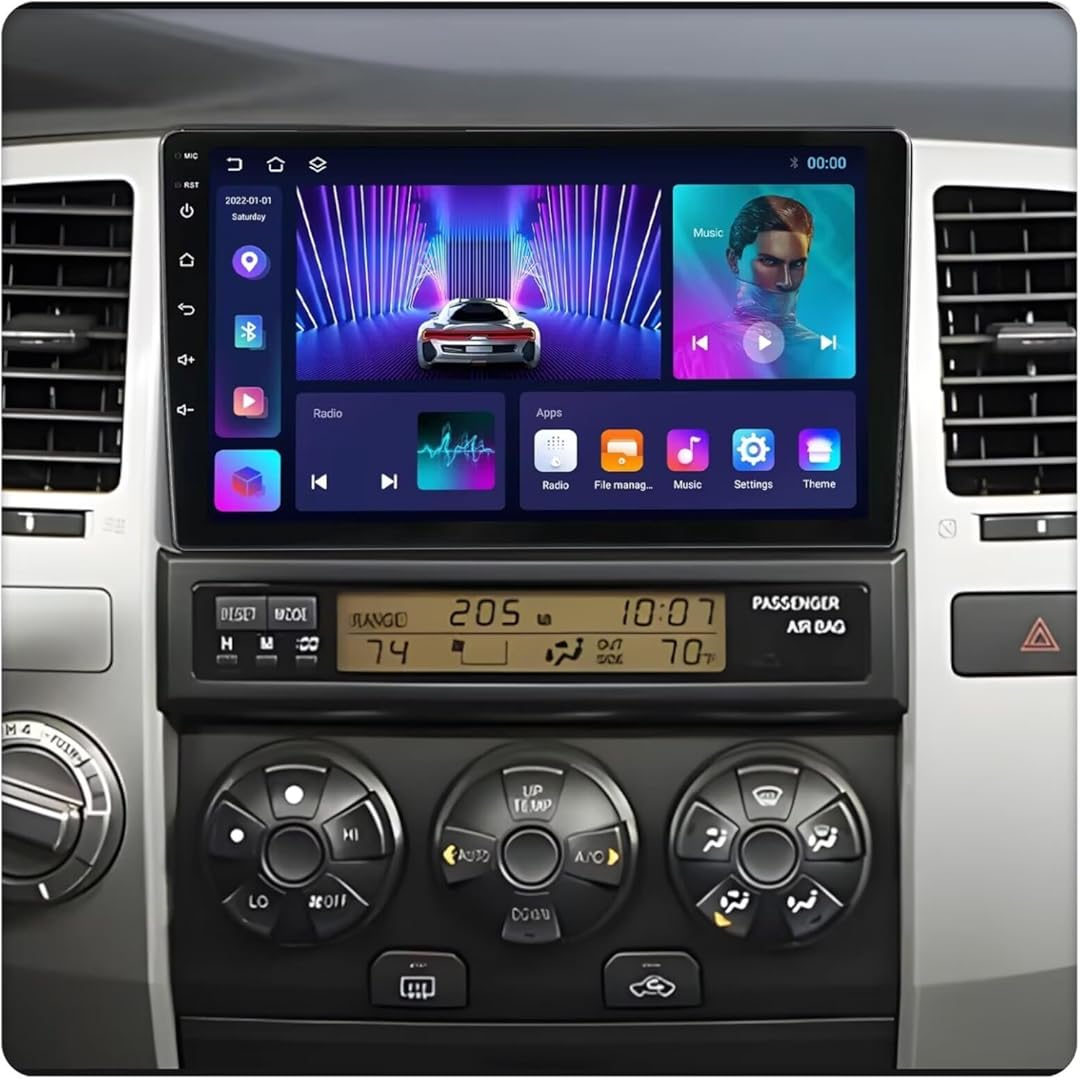 MekedeTech Android Touch Screen for Toyota 4Runner Radio Upgrade 2003 2004 2005 2006 2007 2008 2009 Head Unit Replacement,9 inch Stereo Navigation with Wireless CarPlay/Android Auto/FM,4 core 2+32G