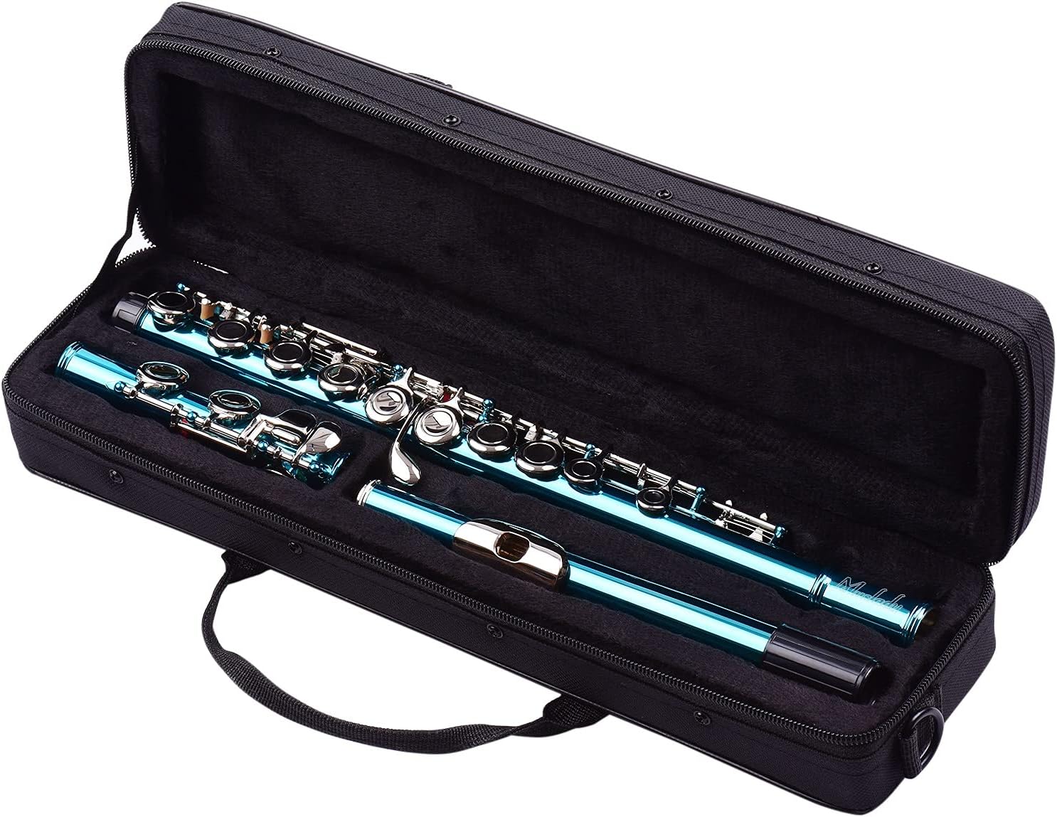 Flutes Closed Hole C Flute 16 Keys Cupronickel Nickel-Plated Wind Instrument with Carry Case Flute Stand