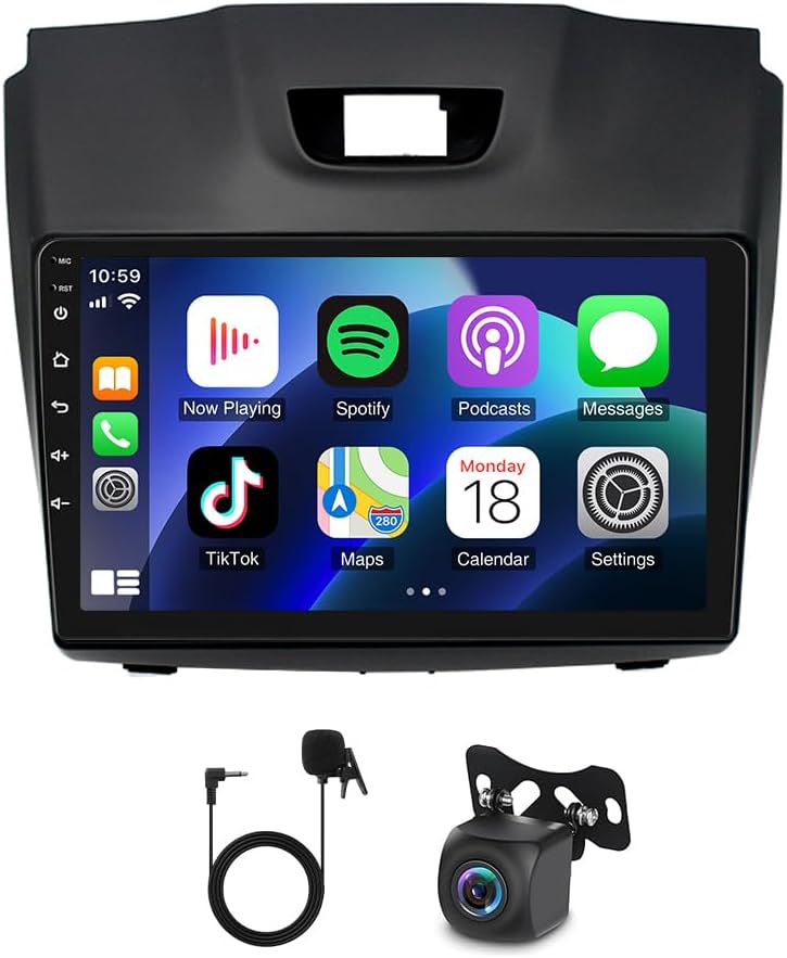 9 Inch Android 15 Car Stereo for Holden Colorado RG 2012-2016 & Isuzu-S10 2015-2017 – Supports with CarPlay Android Auto GPS Navigation AHD Rear Camera Steering Wheel Control