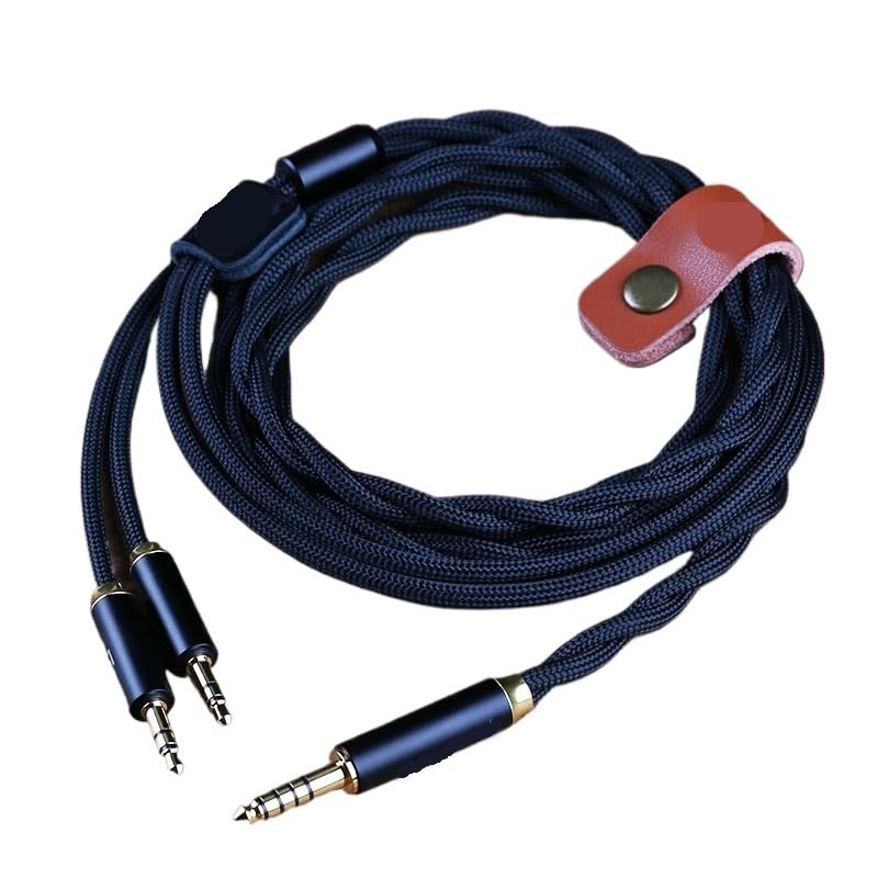 Headphone Cable 1 to 2 Ja-ck Dual 3.5mm 4.4mm Balanced Cable Yarn Silver Plated OCC Upgrade Cable(4Pin XLR to 2x3.5)