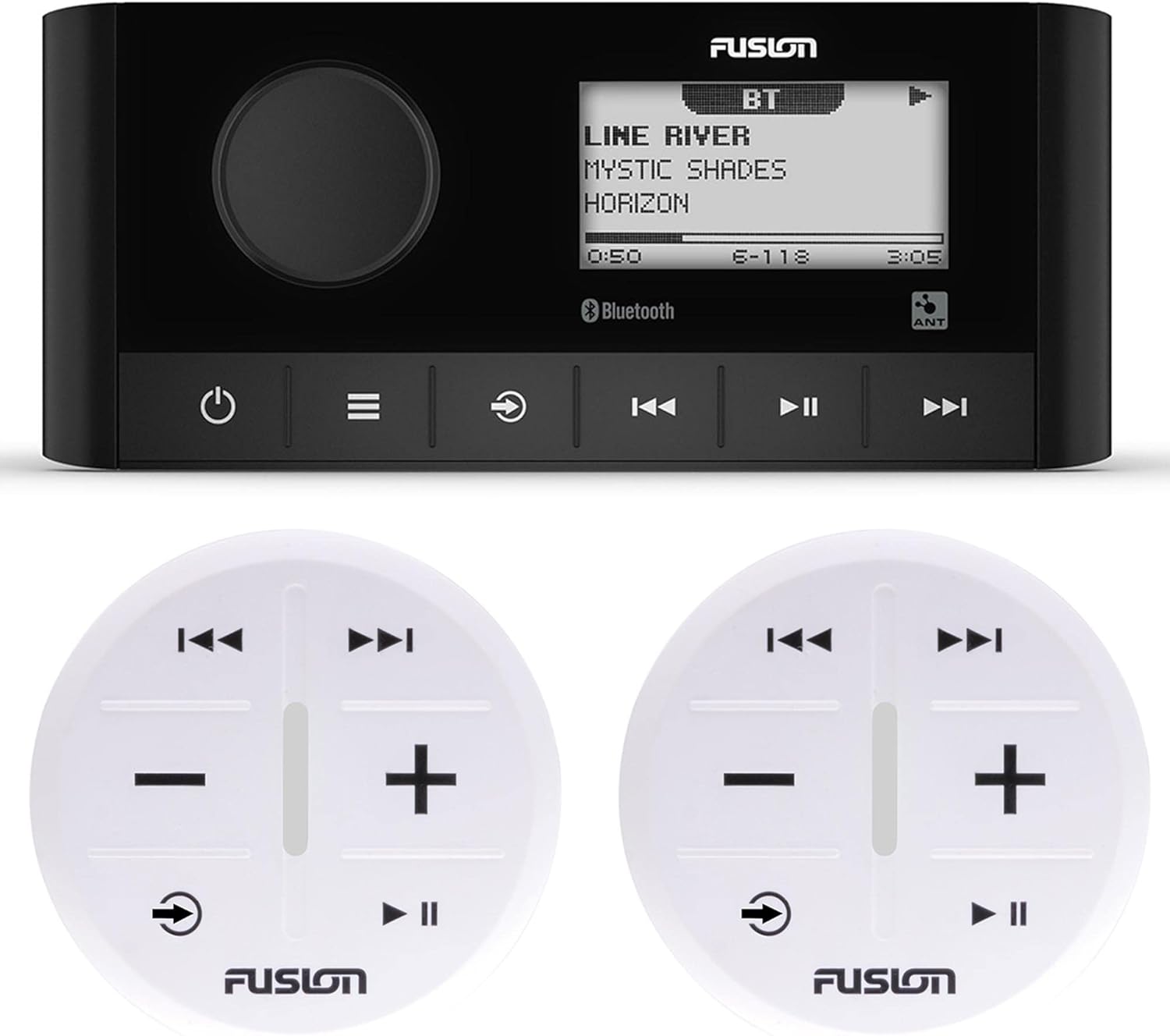 Fusion MS-RA60 Marine Stereo with 2 Fusion ARX70W Wireless Remotes White