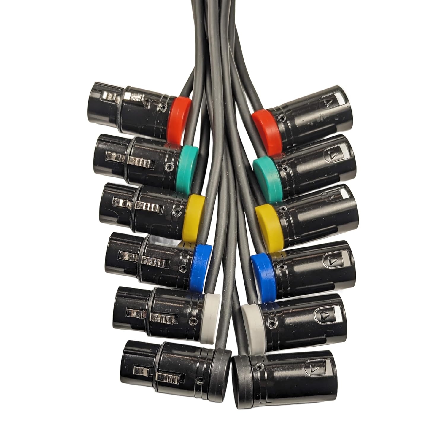 6-Pcs Rotatable Low-Profile 3-Pin XLR Female to XLR Male Adjustable-Angle Cable for Mic Sound Devices 302 552 633 688 788T Mixer, Zaxcom Zoom F8 Recorder and More, 20-Inches, 6 Colors Mix