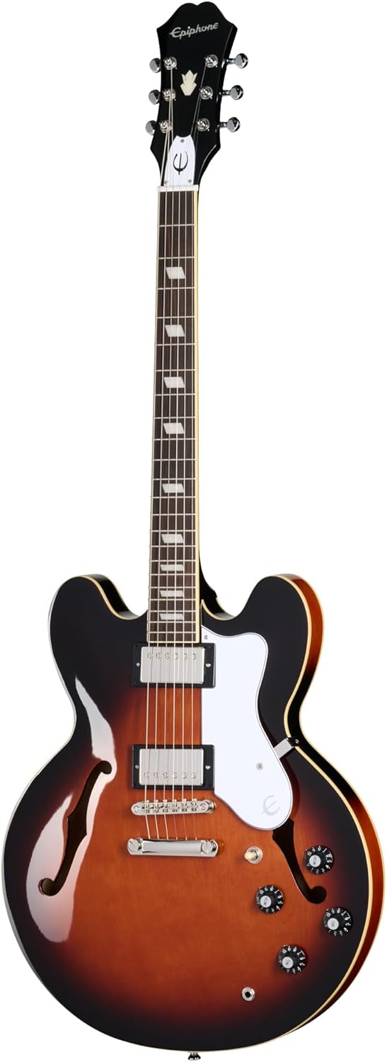 Epiphone Inspired By Gibson Bonehead Riviera, Dark Tobacco Burst with Case