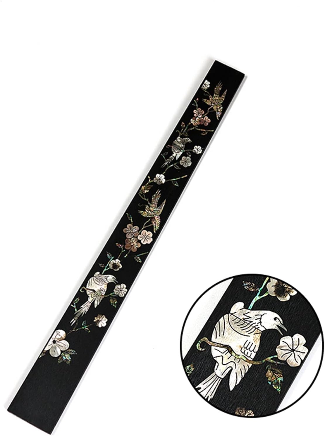 Ebony+Color Shell Inlaid Carved Inlaid Carved Fingerboard Folk Classical Guitar Fingerboard Guitar ​Neck Replacement (Color : 12)