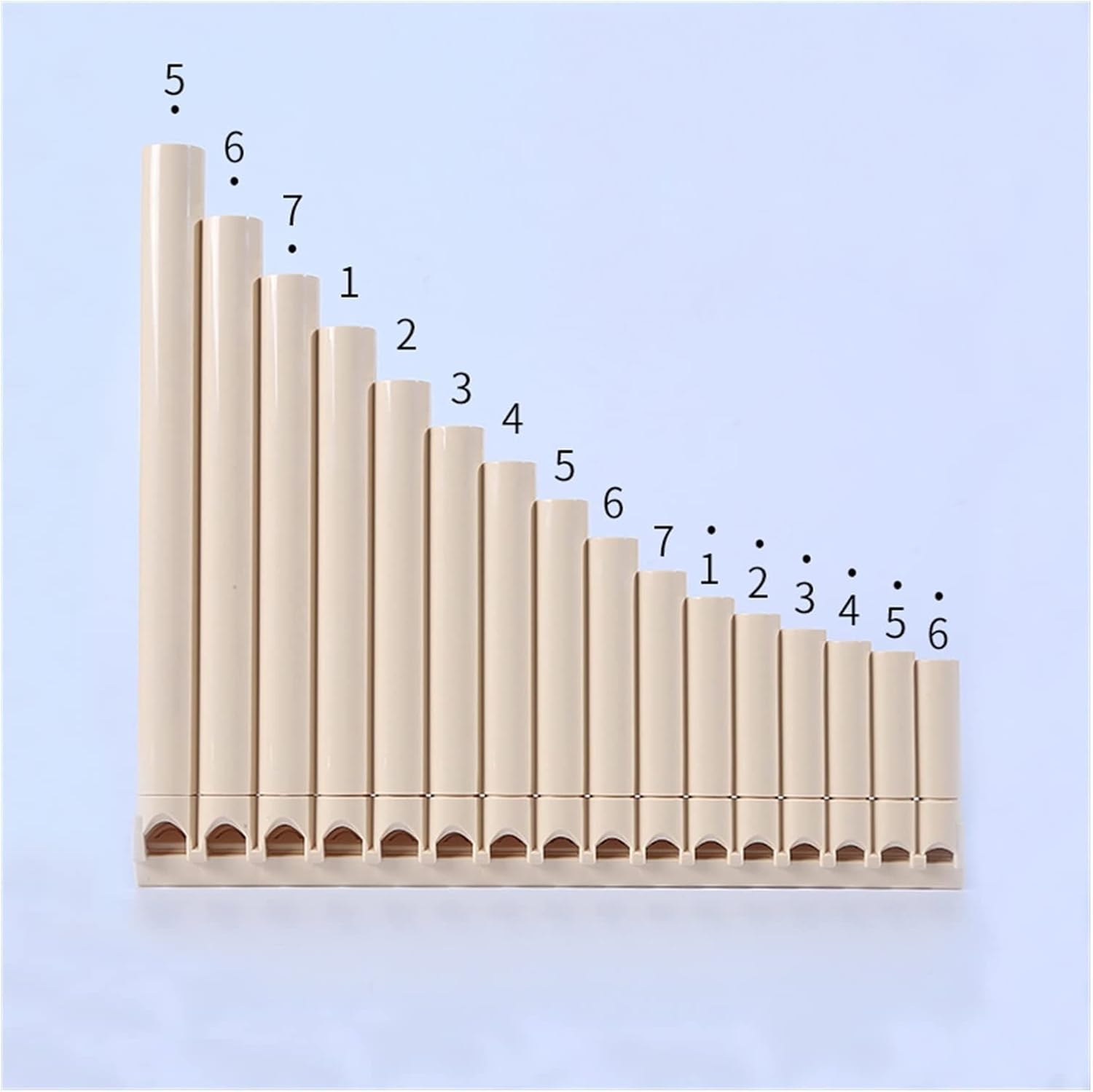 PanPipes Woodwind Instrument 16-Pipe 18-Pipe Rice White Pan Flute Ethnic Musical Instrument Suitable for Beginners (Color : 16 Tubes Off-White)