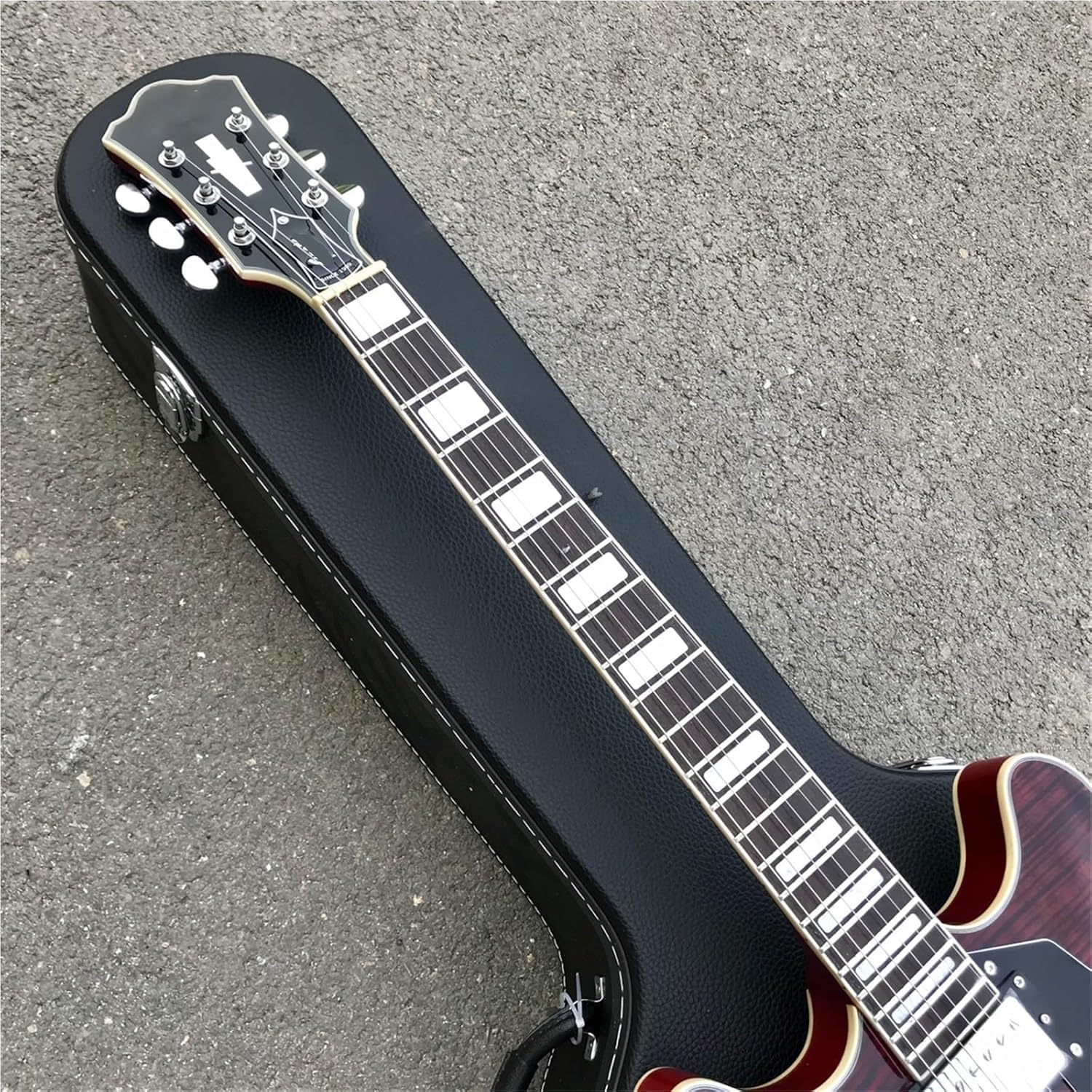 Beginner Electric Guitar Kits Semi Hollow Handmade F Hole Purple Cherry Red Jazz Electric Guitar(Purple)