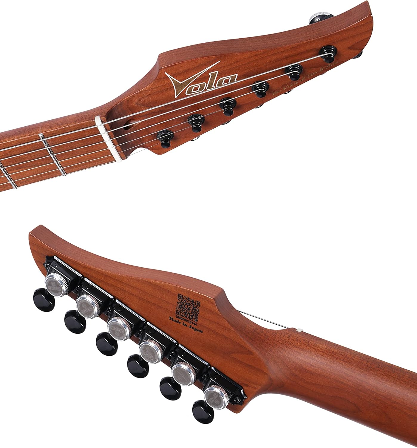 Vola Electric Guitar OZ 24 RV SRM White Matte Handmade in Japan MIJ Roasted Maple Neck Stainless Steel Frets Gotoh Bridge Gotoh Locking Tuner 6 Strings Modern C Neck For All Levels