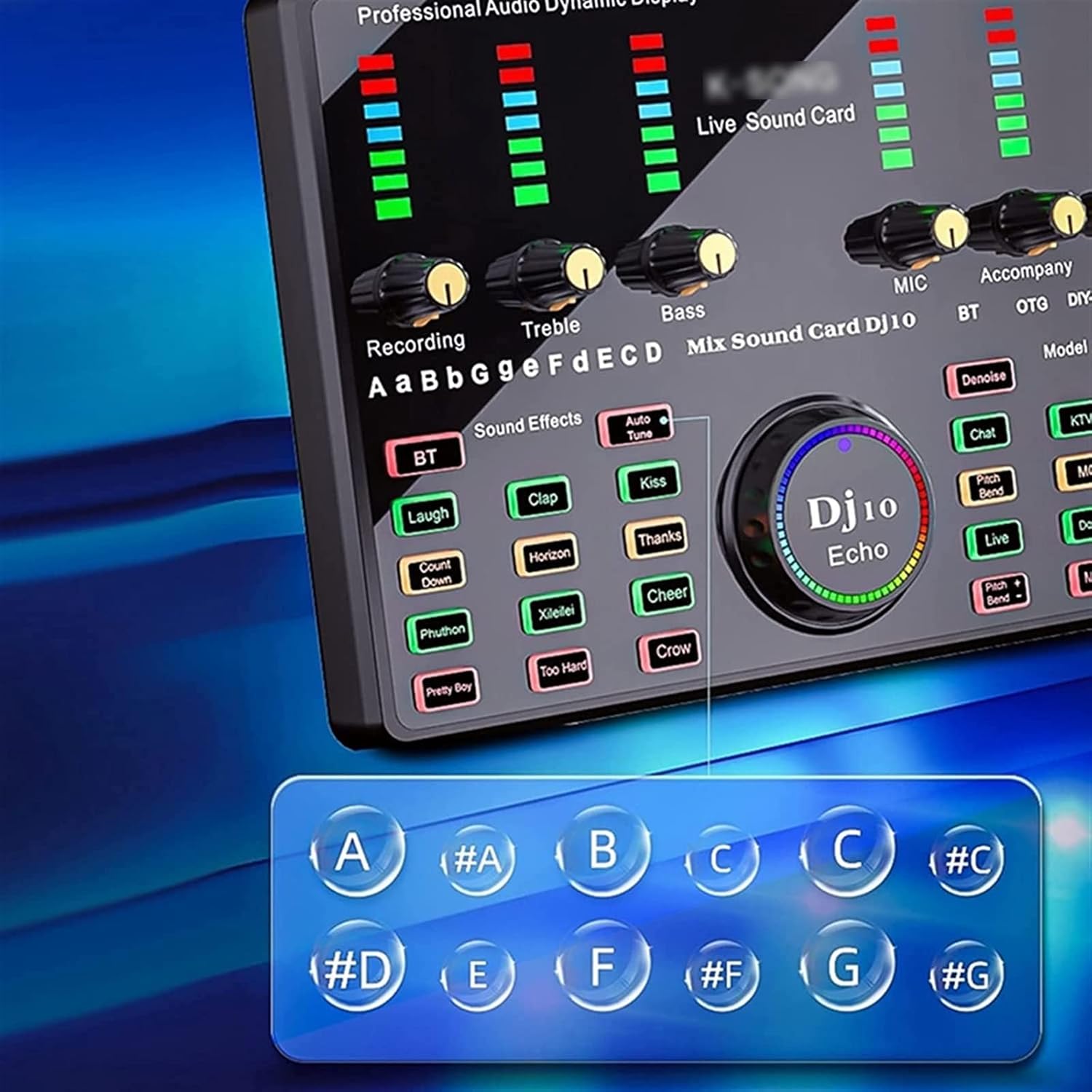 Professional Audio Mixer, Microphone Wireless Karaoke With Live Streaming DJ10 Sound Card For PC Phone Singing Gaming