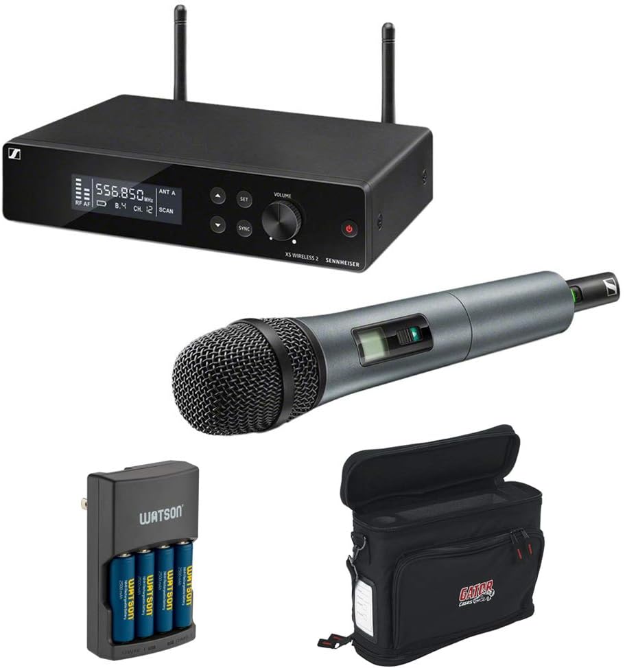 Sennheiser XSW 2-835-A Wireless Handheld Mic System with e835 Capsule, Wireless Mobile Pack & Charger (4X AA Batteries) Bundle