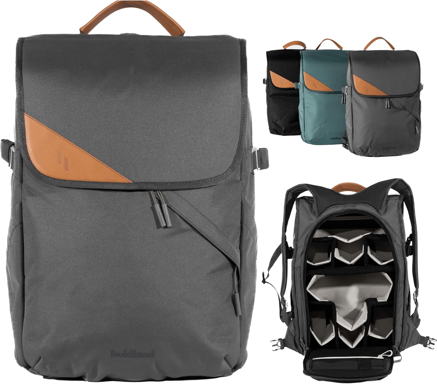 Holdland 28L Camera Backpack Bag for Men or Women Photographers with Waterproof Rainfly, Laptop Sleeve & Removable Hip Belt | For Large or Small DSLR/Mirrorless Cameras | Graphite Grey