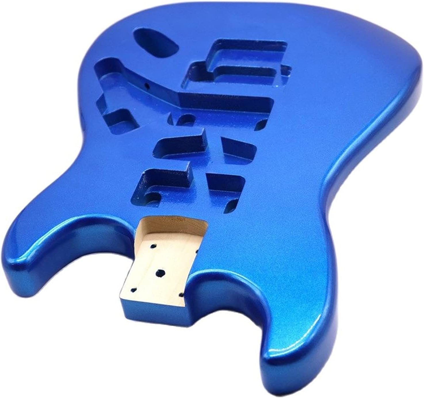 Unfinished Guitar Kit Poplar Wood ST Electric Guitar Body Metallic Blue Guitar Barrel Guitar Accessories Guitar Parts Handmade ​Guitar Body