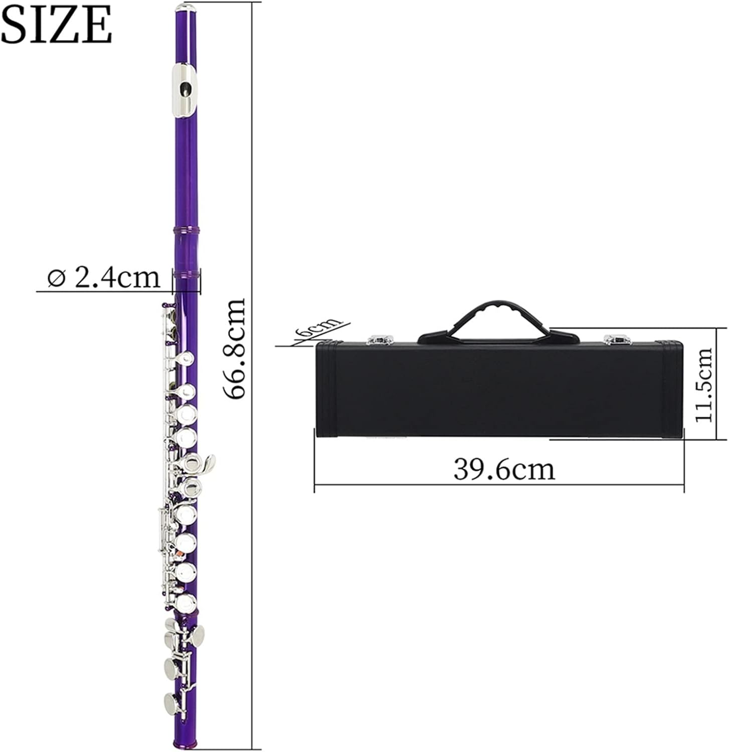Flutes Cupronickel Flute with Padded Bag Purple 16 Holes C Tone Flute with E Key Woodwind Instrument