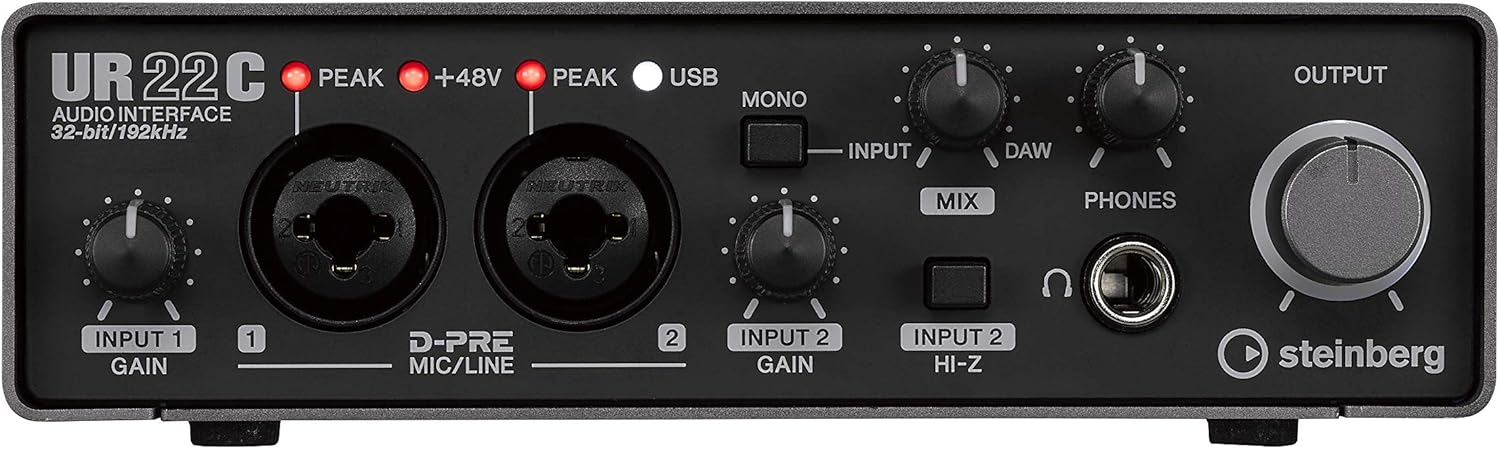 Steinberg UR22C 2x2 USB 3.0 Audio Interface with Cubase AI and Cubasis LE