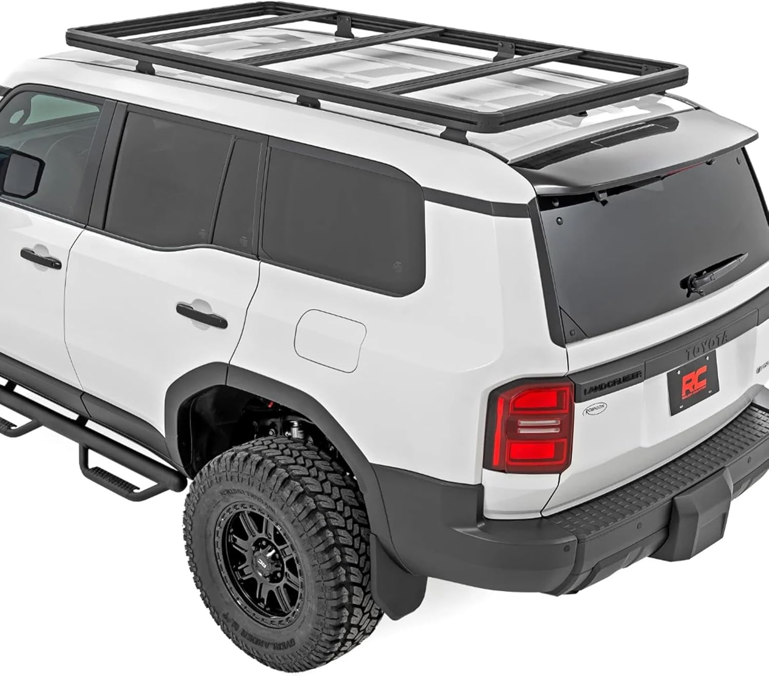 Rough Country Roof Rack System for Toyota Land Cruiser (2024-2025) - Aluminum Overland Cargo Carrier with T-Slot Mounting System, Adjustable Cross Bars