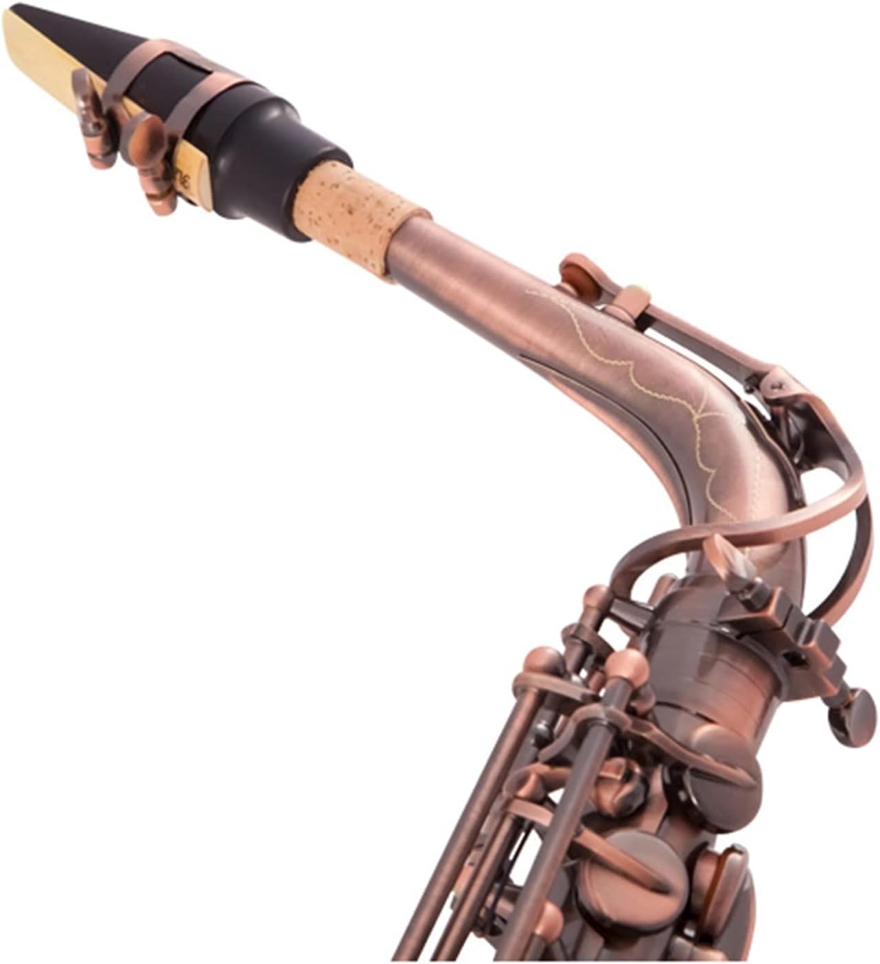 Saxophone Set High Grade Red Bronze Bent EB Alto Saxophone E-Flat Sax Carved Pattern Woodwind Instrument with Carry Case Saxophones Student