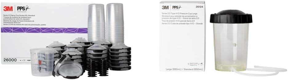 3M PPS 2.0 H/O Pressure Cup with Air Hose, 26124, Large, 28 Ounces, Use with 3M Accuspray HGP Spray Gun for Thick High-Viscosity Latex Paints, Varnishes, Coatings and Primers, 1 Pack