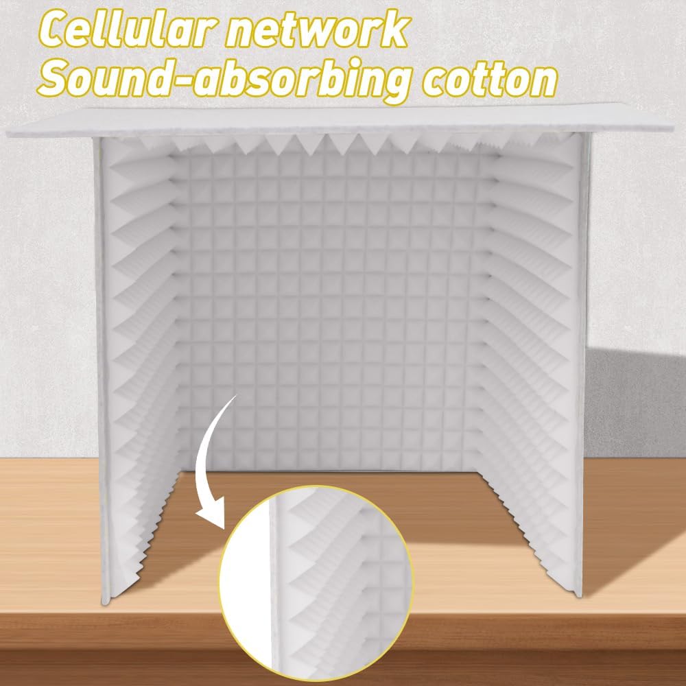 Foldable Recording Booth with High-Density Foam, Small Music Recording Studio for Home Studio, Recording Shield, Soundproof for Recording, Working, Live Streamer, Podcasting (Grey)