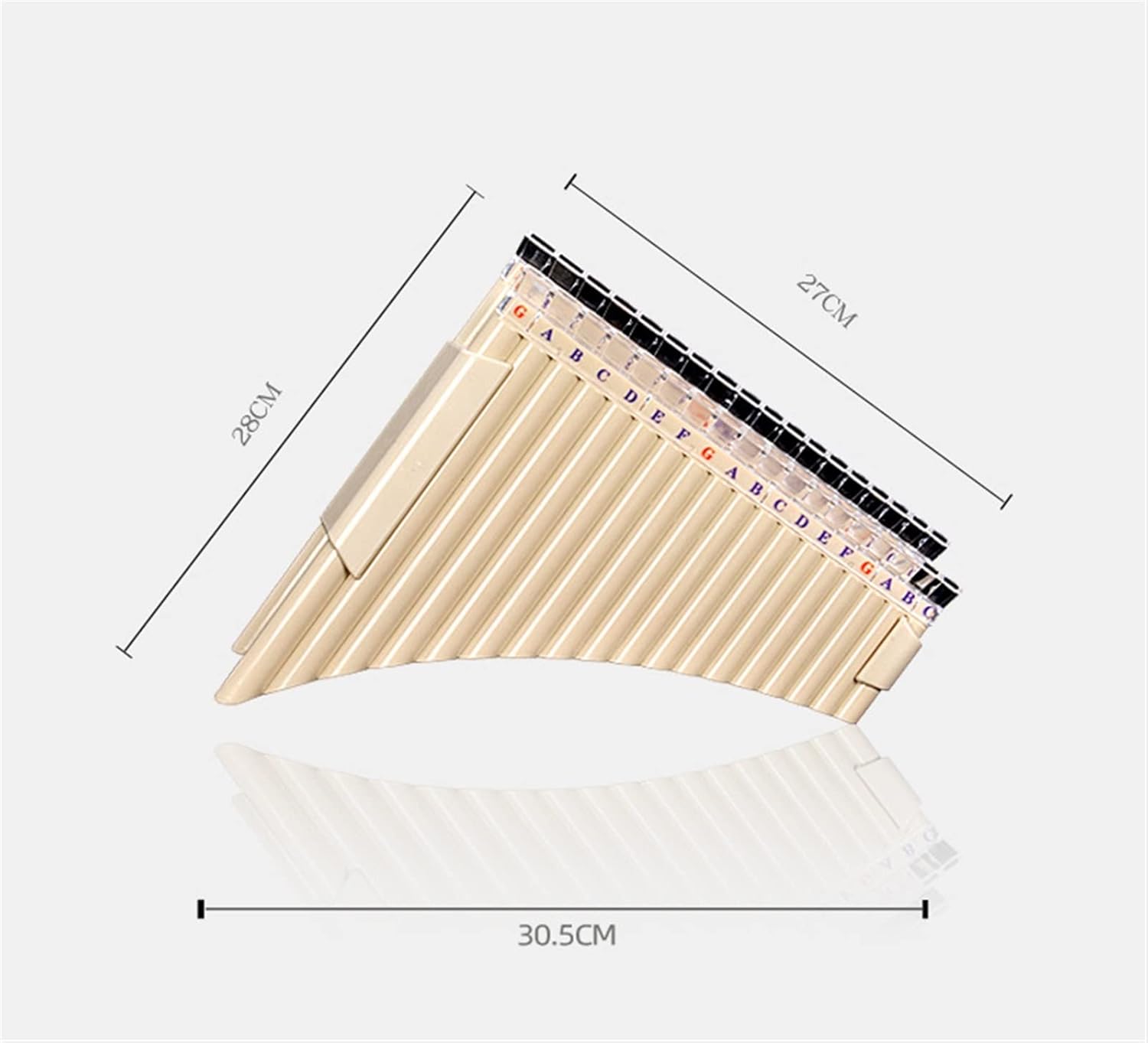 KESHUO 25 Pipes C Key Brown Pan Flute Woodwind Instrument Bamboo Handmade Pan Pipe Panpipes (Color : 01)