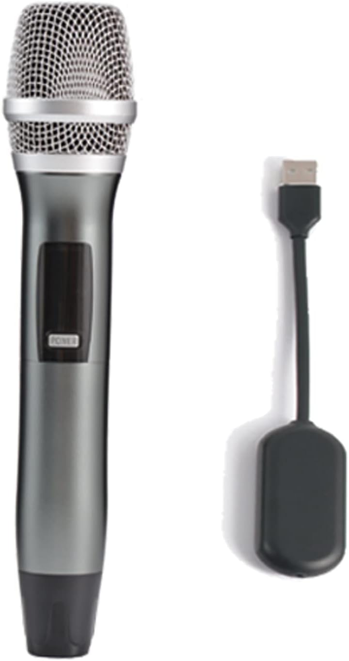 Wireless Handheld Dynamic Microphone,USB Receiver Reception Distance up to 132 Feet,UHF Non-Crosstalk,Anti-Echo,Metal Feel,Multi-Purpose mic for Singing,Party,Wedding,DJ,Speech