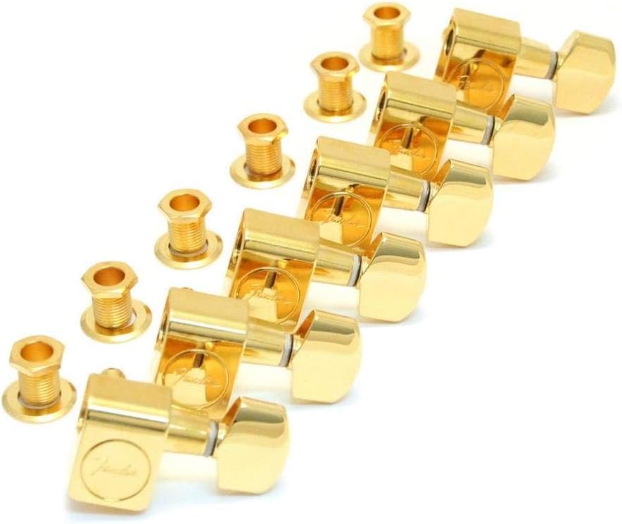 Fender American Series Stratocaster Guitar Tuners with Gold Hardware Set of 6 Gold, Guitar Accessories