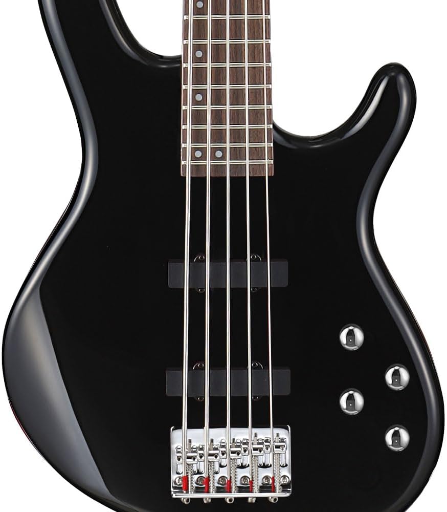 Cort ACTIONBASSVPLUSBK Action Bass V Plus 5 String Guitar, Black